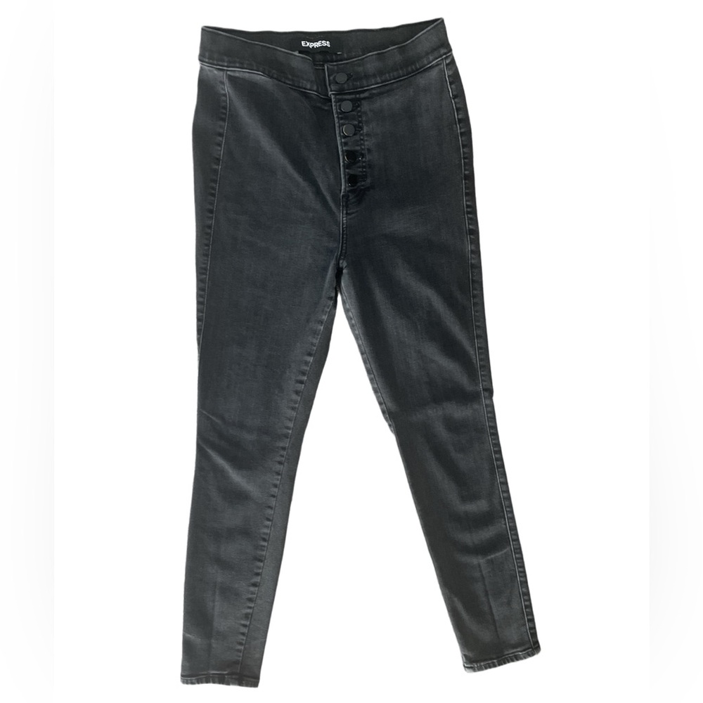 Express Hyper Stretch Super High Rise Denim Legging Jeans - Black Rinse
